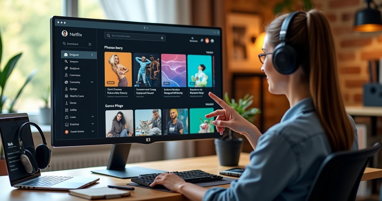 Instrutora apresentando plataforma de cursos online com área de membros personalizada com marca própria