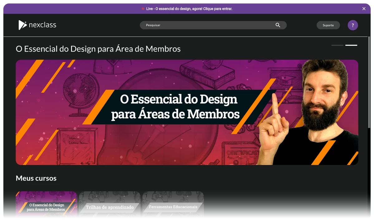 Nexclass plataforma de membros para professores